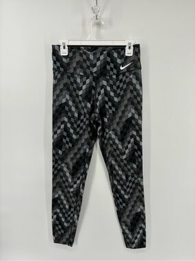 Nike Dri-Fit Black & Gray Geometric Print Leggings